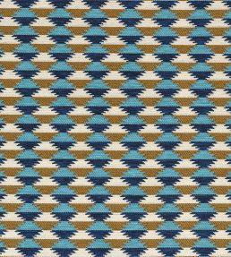Moki Fabric by Casamance Ocre Turquoise