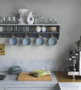 Molle Stripe Wallpaper by Borastapeter Blue