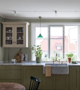 Molle Stripe Wallpaper by Borastapeter Green