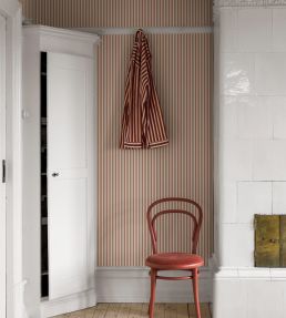 Molle Stripe Wallpaper by Borastapeter Red