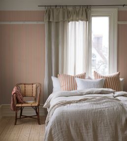 Molle Stripe Wallpaper by Borastapeter Red