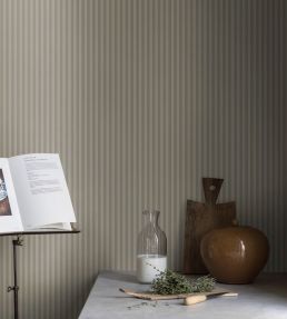 Molle Stripe Wallpaper by Borastapeter Sage