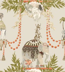 Monkey Business Wallpaper by Jim Thompson No.9 Khaki