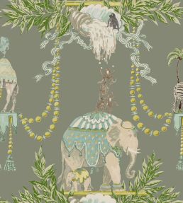 Monkey Business Wallpaper by Jim Thompson No.9 Sage