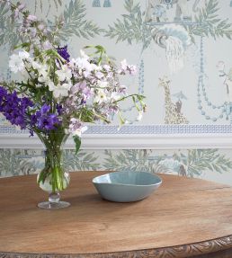 Monkey Business Wallpaper by Jim Thompson No.9 Blue