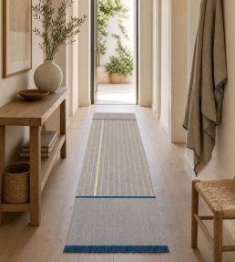 Louis De Poortere Monochromes Patch 7B Runner rug Dark Blue 118975 Dark Blue