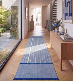 Louis De Poortere Monochromes Patch 7B Runner rug FF Blue 118974 FF Blue