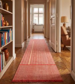 Louis De Poortere Monochromes Patch 7B Runner rug Red 118981 Red