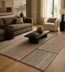 Louis De Poortere Monochromes Patch WW rug Dark Brown 114201 Dark Brown