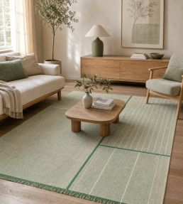Louis De Poortere Monochromes Patch WW rug Green 114208 Green