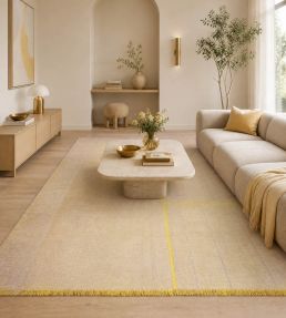 Louis De Poortere Monochromes Patch WW rug Yellow 114131 Yellow