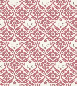 Monogram Damask Wallpaper by Warner House Raspberry