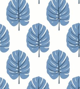 Monstera Wallpaper by Thibaut Blue