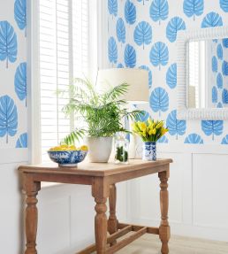 Monstera Wallpaper by Thibaut Blue