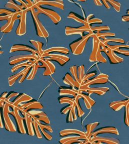 Monstera Wallpaper by Tres Tintas Indigo