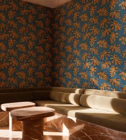 Monstera Wallpaper by Tres Tintas Indigo
