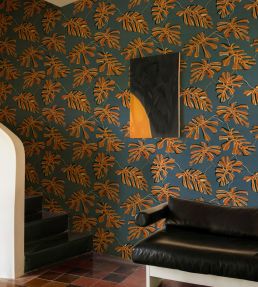 Monstera Wallpaper by Tres Tintas Indigo