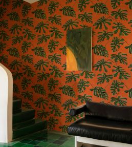 Monstera Wallpaper by Tres Tintas Naranja
