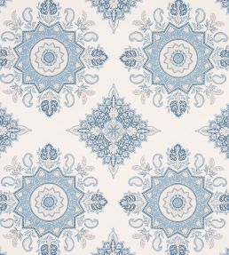 Montecito Medallion Wallpaper by Schumacher China Blue