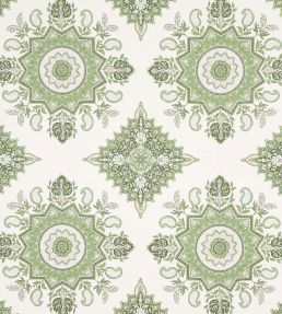 Montecito Medallion Wallpaper by Schumacher Leaf Green