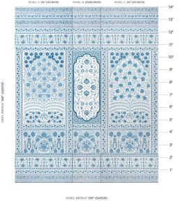 Montecito Panel Set Mural by Schumacher Indigo