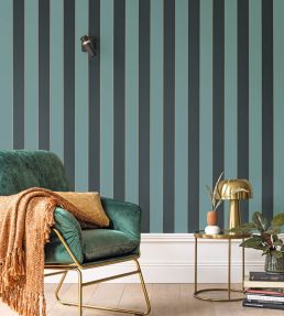 Moonlight Golden Lines Wallpaper by Caselio Cuivre