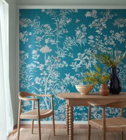 Moor Park Mural by 1838 Wallcoverings Prussian Blue