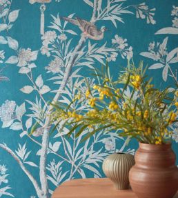Moor Park Mural by 1838 Wallcoverings Prussian Blue