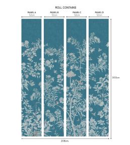 Moor Park Mural by 1838 Wallcoverings Prussian Blue