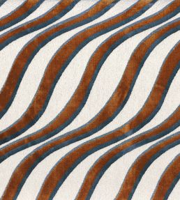 Moretta Fabric by Casamance Bleu Nordique Acajou