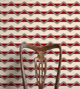 Moroccan Stripes Wallpaper by Ottoline Red