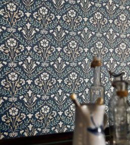 Morris Bellflowers Wallpaper by Morris & Co Manilla/Olive