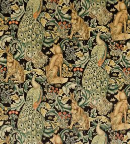 Forest Velvet Fabric by Morris & Co Charcoal