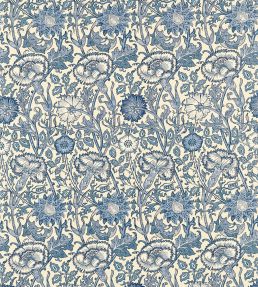 Pink & Rose Fabric by Morris & Co Vellum/Indigo