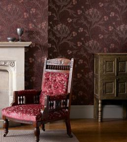 Artichoke Wallpaper by Morris & Co Wine