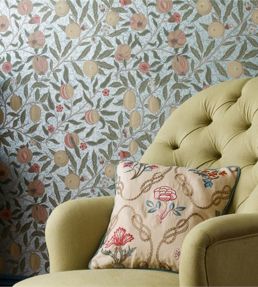 Fruit Wallpaper by Morris & Co Slate/Thyme