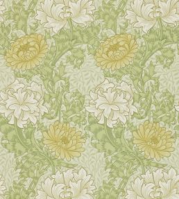 Chrysanthemum Wallpaper by Morris & Co Pale Olive