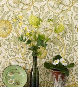 Pink & Rose Wallpaper by Morris & Co Indigo