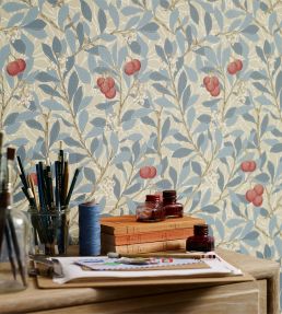 Arbutus Wallpaper by Morris & Co Olive/Pink