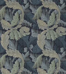 Acanthus Tapestry Fabric by Morris & Co Indigo/Mineral