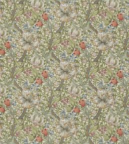 Golden Lily Fabric by Morris & Co Green/Gold