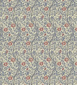 Sweet Briar Fabric by Morris & Co Indigo/Red