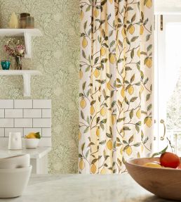 Lemon Tree Embroidery Fabric by Morris & Co Bayleaf / Lemon