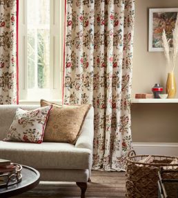 Newill Embroidery Fabric by Morris & Co Wine / Saffron