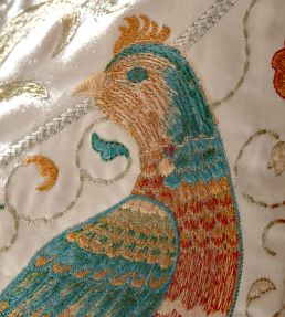 Seasons By May Embroidery Fabric by Morris & Co Sea Glass / Brick