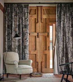 Pure Acanthus Weave Fabric by Morris & Co Black Ink