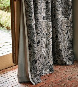 Pure Acanthus Weave Fabric by Morris & Co Black Ink