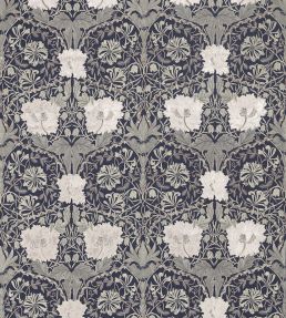 Pure Honeysuckle & Tulip Embroidery Fabric by Morris & Co Inky Purple