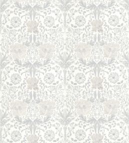 Pure Honeysuckle & Tulip Embroidery Fabric by Morris & Co Lightish Grey
