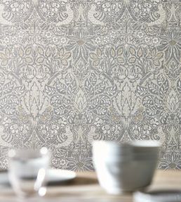 Pure Dove & Rose Wallpaper by Morris & Co White Clover